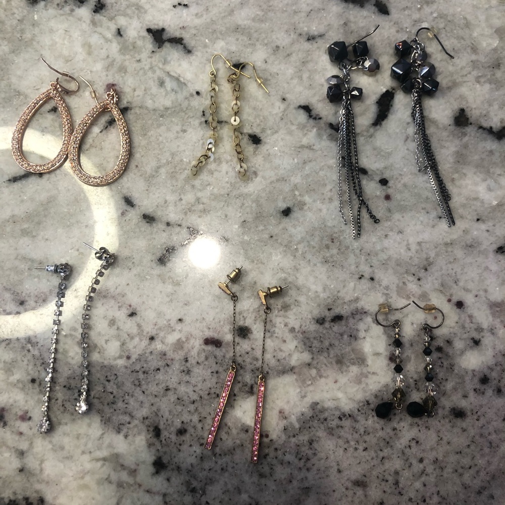 6 Long earrings Set